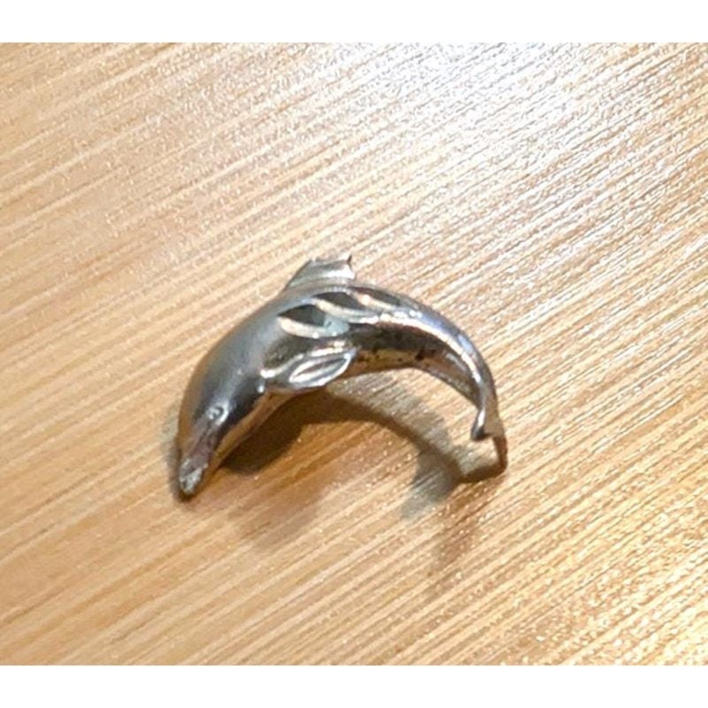 NOS Vintage Sterling Silver 925 Dolphin Pendant Charm 3/4" Aquatic Marine Mammal